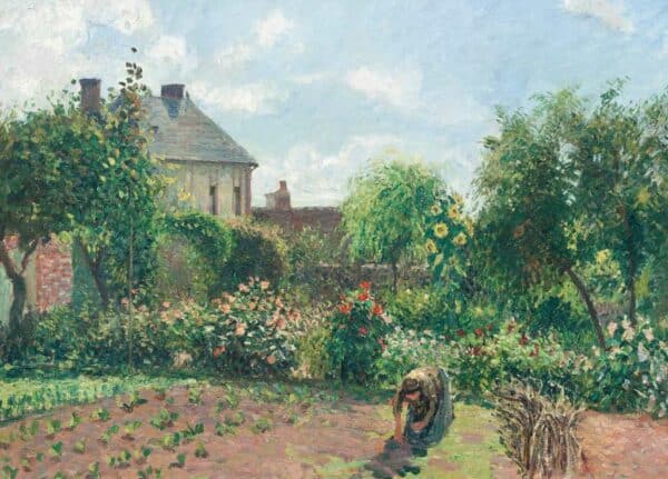 The Artist's Garden at Eragny - Camille Pissarro - Greetings Card